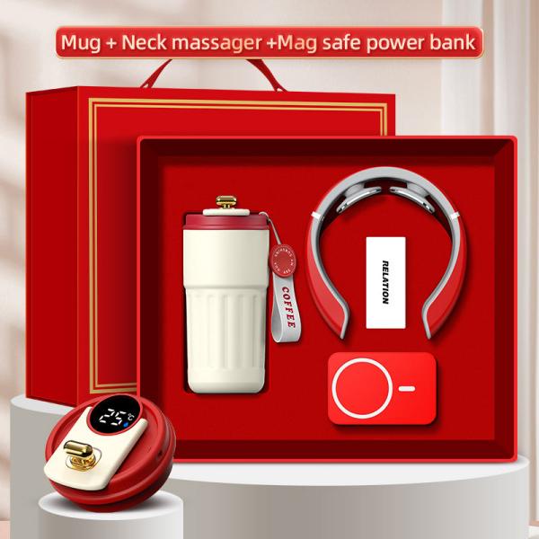 Individualizuoto logotipo trys viename dovanų dėžutės puodelio masažuoklis Power Bank