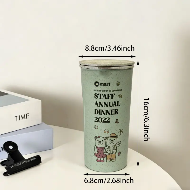 Dvisluoksnis kviečių šiaudų puodelis
