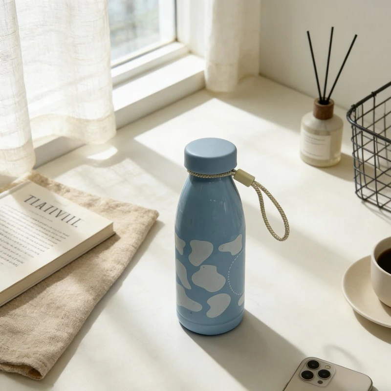 Cow Print Plastic Cola Shape Water Bottle